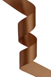 Neel Blue Double Sided Satin Polyester Ribbon Roll, 50mm x 10 Metres in Brown - thumbnail 3