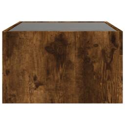 Berkfield Home Decorative Coffee Table with Infinity LED Smoked Oak 70x50x30 cm in Brown - Size: 70 x 50 x 30 cm - thumbnail 7
