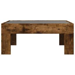 Berkfield Home Decorative Coffee Table with Infinity LED Smoked Oak 70x50x30 cm in Brown - Size: 70 x 50 x 30 cm - thumbnail 6