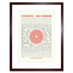 "Artery8 Wall Art Print Desiderata Ehrmann Mandala Artwork Framed 9X7 Inch in Brown - Size: W7"" x H9""" - thumbnail 1