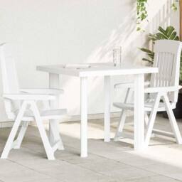 Berkfield Home Garden Table White 80x75x72 cm Plastic - Size: 80 x 75 x 72 cm - thumbnail 2