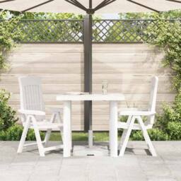 Berkfield Home Garden Table White 80x75x72 cm Plastic - Size: 80 x 75 x 72 cm - thumbnail 1
