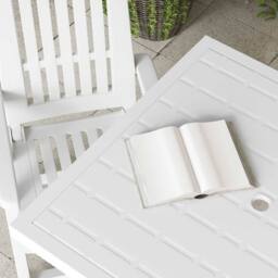 Berkfield Home Garden Table White 80x75x72 cm Plastic - Size: 80 x 75 x 72 cm - thumbnail 4