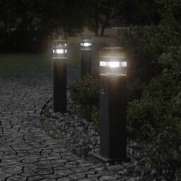 Berkfield Home Outdoor Floor Lamps with Sensors 3pcs Black 50 cm Aluminium