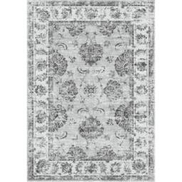 The Rug Shop UK Grey Bordered Floral 7mm Thick Stain-Resistant Traditional Rug - Size: 120 cm x 160 cm - thumbnail 4