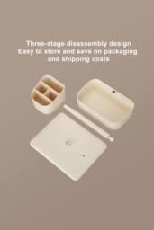 "Fascinate 12"" 360° Rotatable Lighted Makeup Mirror w/ Storage, USB Rechargeable in Cream - Size: 24 cm" - thumbnail 7