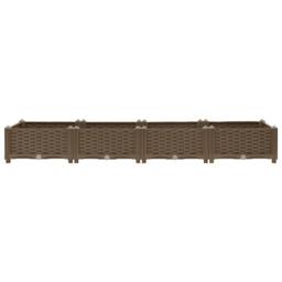 Berkfield Home Raised Bed 160x40x23 cm Polypropylene in Brown - Size: 160 x 40 x 23 cm - thumbnail 4