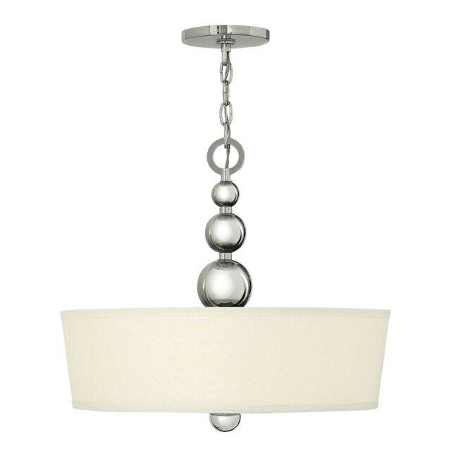Loops 3 Bulb Ceiling Pendant Light Fitting Highly Polished Nickel LED E27 60W in Metallics - image 1