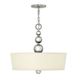 Loops 3 Bulb Ceiling Pendant Light Fitting Highly Polished Nickel LED E27 60W in Metallics - thumbnail 1