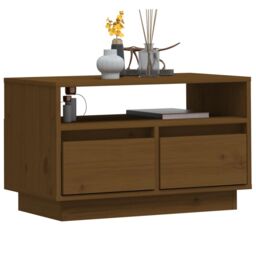 Berkfield Home TV Cabinet Honey Brown 60x35x37 cm Solid Wood Pine - Size: 60 x 35 x 37 cm - thumbnail 4