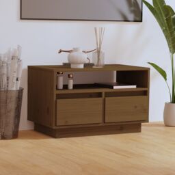 Berkfield Home TV Cabinet Honey Brown 60x35x37 cm Solid Wood Pine - Size: 60 x 35 x 37 cm