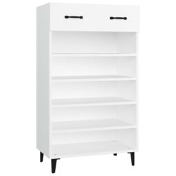 Berkfield Home Shoe Cabinet White 60x35x105 cm Engineered Wood - Size: 60 x 35 x 105 cm - thumbnail 2