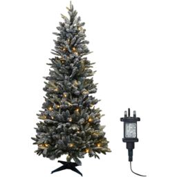 Pegdev Christmas Rapid Pop Up Collapsible Pre Lit Frosted Pine Tree 150 Warm LEDs Timer 2.1m in Green - thumbnail 1