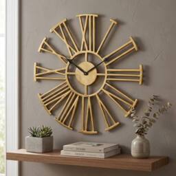 Garden Greatness Antique Brass Numerals Wall Clock in Black - Size: 1 Pack