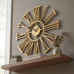 Garden Greatness Antique Brass Numerals Wall Clock in Black - Size: 1 Pack - thumbnail 2