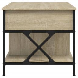 Berkfield Home Coffee Table Sonoma Oak 100x55x50 cm Engineered Wood & Metal in Brown - Size: 100 x 55 x 50 cm - thumbnail 6