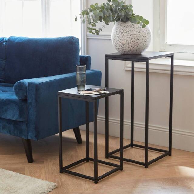 sweeek Pair of industrial side tables in Black - image 1