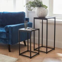 sweeek Pair of industrial side tables in Black - thumbnail 1