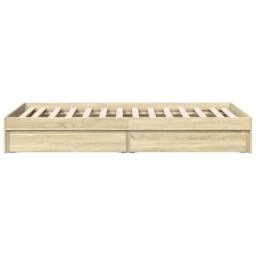 Berkfield Home Bed Frame with Drawers without Mattress Sonoma Oak 90x190 cm Single in Light Oak - thumbnail 5