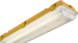 Netlighting 5ft Twin HF NonCorrosive Fluorescent Fitting with Emergency 110V IP65 2x58W in Yellow - thumbnail 1