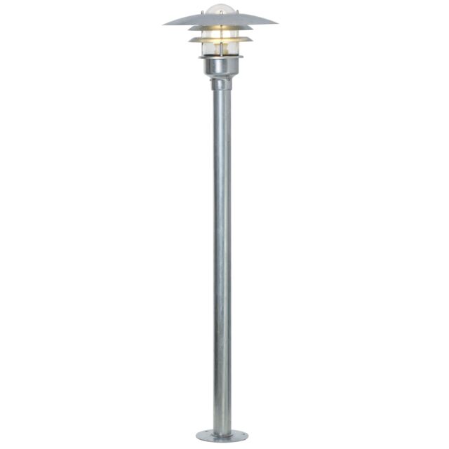 Nordlux Lønstrup Outdoor Post Light Silver Galv Steel Garden E27 IP44 Mains - image 1
