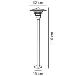 Nordlux Lønstrup Outdoor Post Light Silver Galv Steel Garden E27 IP44 Mains - thumbnail 3