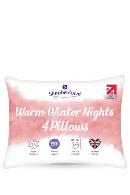 Slumberdown Warm Winter Nights 4 Pillows in White - image 1