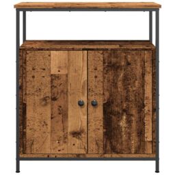 Berkfield Home Sideboard Old Wood 70x30x80 cm Engineered Wood in Brown - Size: 70 x 30 x 80 cm - thumbnail 4