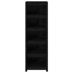 Berkfield Home Book Cabinet Black 50x35x154 cm Solid Wood Pine - Size: 50 x 35 x 154 cm - thumbnail 5