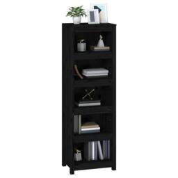 Berkfield Home Book Cabinet Black 50x35x154 cm Solid Wood Pine - Size: 50 x 35 x 154 cm - thumbnail 4