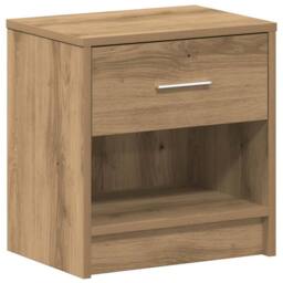Berkfield Home Bedside Cabinet with Drawer Artisan Oak 39x28x41 cm in Brown - Size: 39 x 28 x 41 cm - thumbnail 2