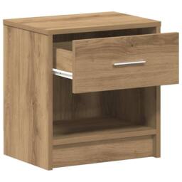 Berkfield Home Bedside Cabinet with Drawer Artisan Oak 39x28x41 cm in Brown - Size: 39 x 28 x 41 cm - thumbnail 5