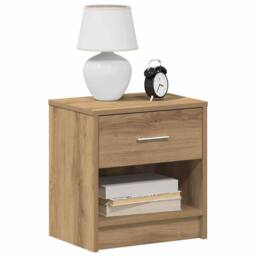 Berkfield Home Bedside Cabinet with Drawer Artisan Oak 39x28x41 cm in Brown - Size: 39 x 28 x 41 cm