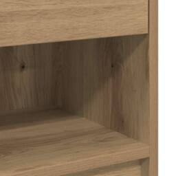 Berkfield Home Bedside Cabinet with Drawer Artisan Oak 39x28x41 cm in Brown - Size: 39 x 28 x 41 cm - thumbnail 9