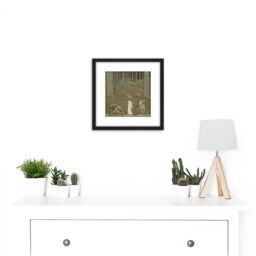 Artery8 John Bauer Princess Trolls Book Illustration 8X8 Inch Square Wooden Framed Wall Art Print Picture with Mount in Black - thumbnail 2