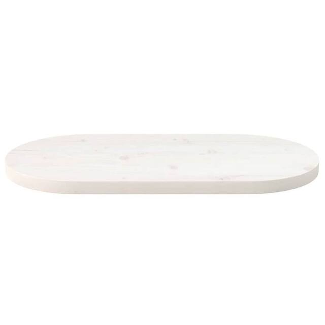 Berkfield Home Table Top White 60x30x2.5 cm Solid Wood Pine Oval - image 1