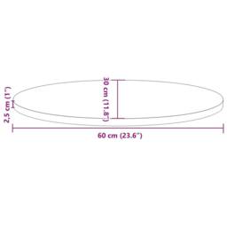 Berkfield Home Table Top White 60x30x2.5 cm Solid Wood Pine Oval - thumbnail 8