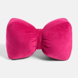 OHS Bow Shaped Weighted Matte Velvet Decorative Doorstop in Bright Pink - thumbnail 3