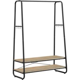 VASAGLE Heavy Duty Clothes Rail 2 Shelf Steel Frame 6 S Hooks in Camel - thumbnail 6