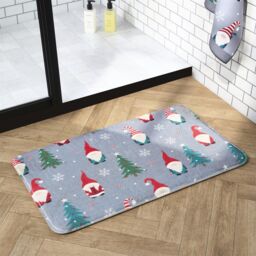OHS Christmas Gonk Embossed Bath Mats Non-Slip Shower Rug - thumbnail 1