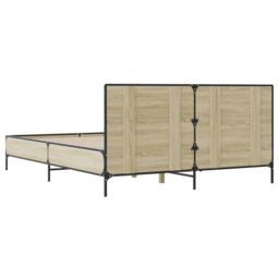 Berkfield Home Bed Frame without Mattress Sonoma Oak 160x200 cm in Brown - thumbnail 6