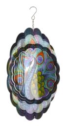 mysmartbuy Peacock Spinner - 30 cm Stainless Steel Garden Spinner with Holographic Effect in Blue - thumbnail 2