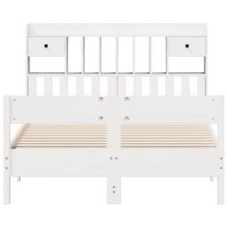 Berkfield Home Decorative Bookcase Bed without Mattress White 140x190cm Solid Wo - Size: 140x190 cm - thumbnail 4