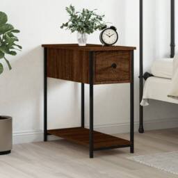 Berkfield Home Bedside Cabinet Brown Oak 30x60x60 cm Engineered Wood - Size: 30 x 60 x 60 cm - thumbnail 2