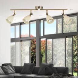 First Choice Lighting Set of 2 Lincoln - Antique Brass & Cream 4 Way Ceiling Spotlights in Bronze - thumbnail 5