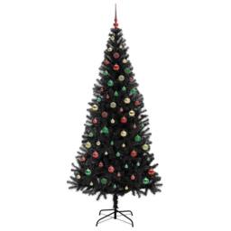 Berkfield Home Christmas Tree with 300 LEDs with Stand Black 210 cm PVC - thumbnail 6
