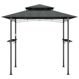 Berkfield Home BBQ Gazebo with Side Shelves Anthracite 240x150x243 cm Steel in Black - Size: 240 x 150 x 243 cm - thumbnail 3
