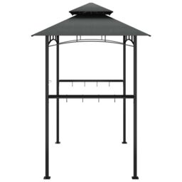 Berkfield Home BBQ Gazebo with Side Shelves Anthracite 240x150x243 cm Steel in Black - Size: 240 x 150 x 243 cm - thumbnail 4