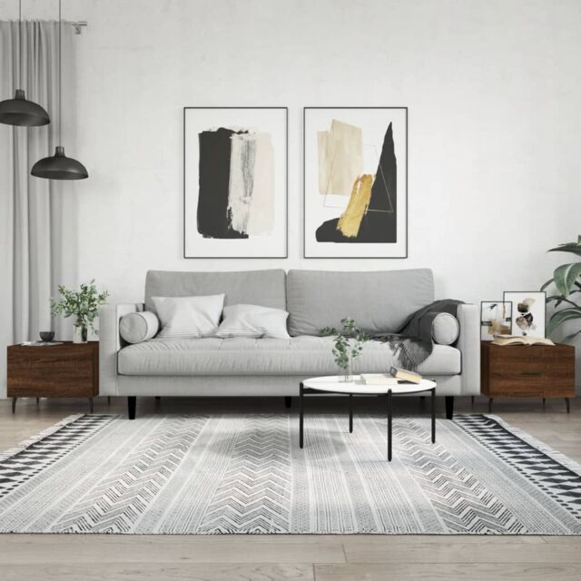 Berkfield Home Coffee Tables 2 pcs Brown Oak 50x50x40 cm Engineered Wood - Size: 50 x 50 x 40 cm - image 1