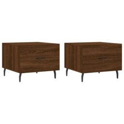 Berkfield Home Coffee Tables 2 pcs Brown Oak 50x50x40 cm Engineered Wood - Size: 50 x 50 x 40 cm - thumbnail 2